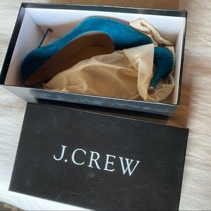 J. Crew's Everly Suede Pumps - Teal 6M
